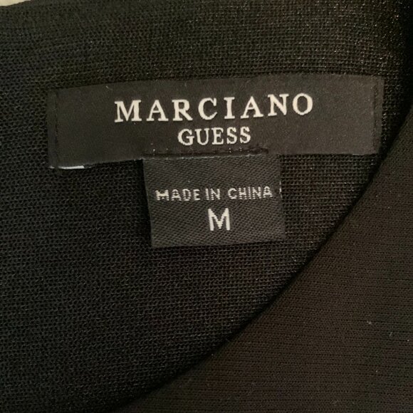 Marciano Guess Dress Size Med Black Zipper Long Sleeve Midi Length Cocktail NWT - Picture 5 of 11